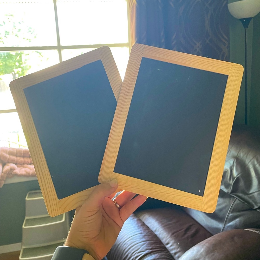 2 miniature chalkboards